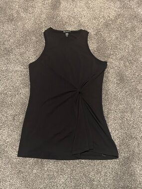 Athleta Black Scoop-Neck Twist Front Top